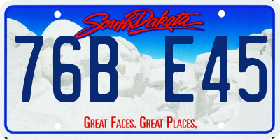 SD license plate 76BE45