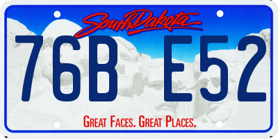 SD license plate 76BE52