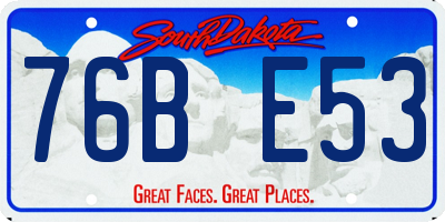 SD license plate 76BE53