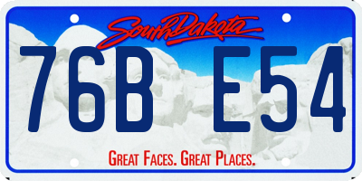 SD license plate 76BE54