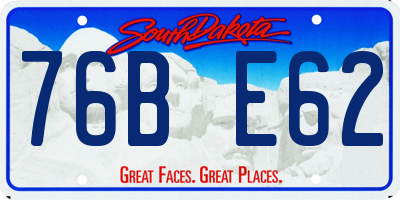 SD license plate 76BE62