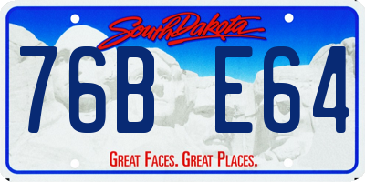 SD license plate 76BE64
