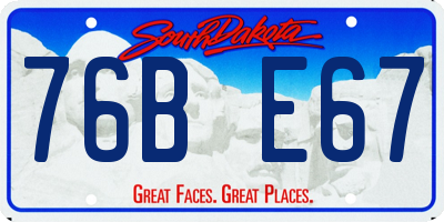 SD license plate 76BE67
