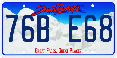 SD license plate 76BE68
