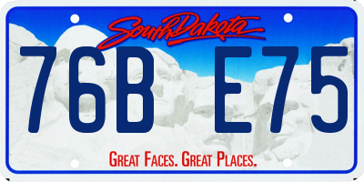 SD license plate 76BE75
