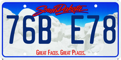 SD license plate 76BE78