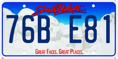 SD license plate 76BE81