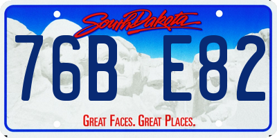 SD license plate 76BE82