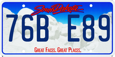 SD license plate 76BE89