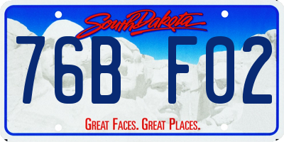 SD license plate 76BF02