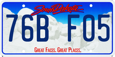 SD license plate 76BF05