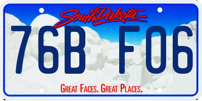 SD license plate 76BF06