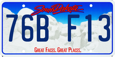 SD license plate 76BF13