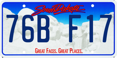 SD license plate 76BF17