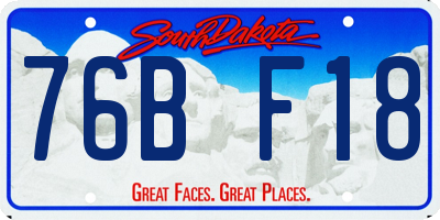 SD license plate 76BF18