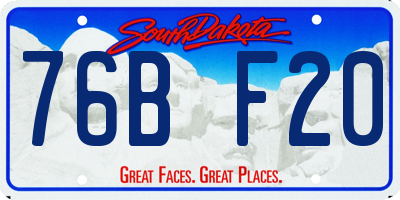 SD license plate 76BF20