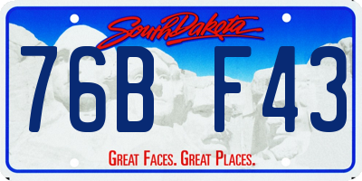SD license plate 76BF43