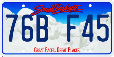 SD license plate 76BF45