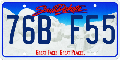 SD license plate 76BF55
