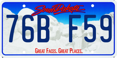 SD license plate 76BF59