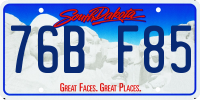 SD license plate 76BF85