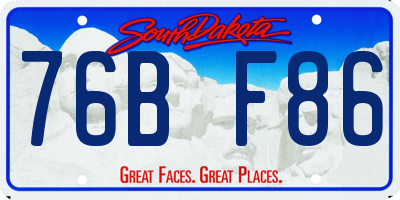 SD license plate 76BF86
