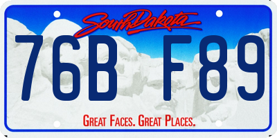 SD license plate 76BF89
