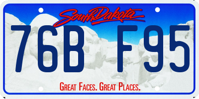 SD license plate 76BF95