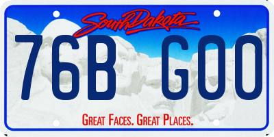 SD license plate 76BG00
