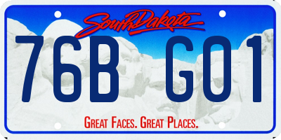 SD license plate 76BG01
