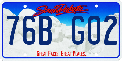 SD license plate 76BG02