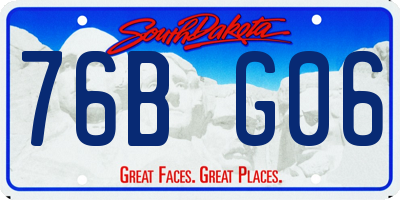 SD license plate 76BG06