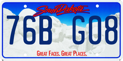SD license plate 76BG08