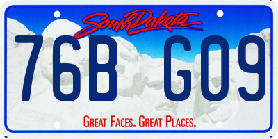 SD license plate 76BG09