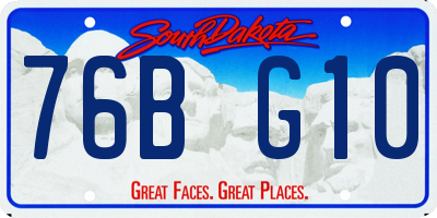 SD license plate 76BG10