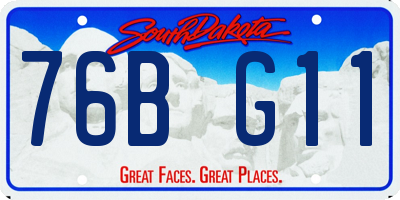 SD license plate 76BG11