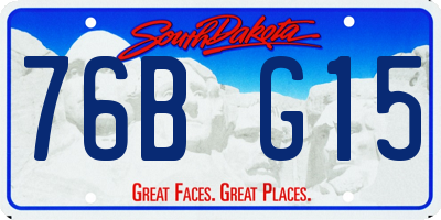 SD license plate 76BG15