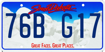 SD license plate 76BG17