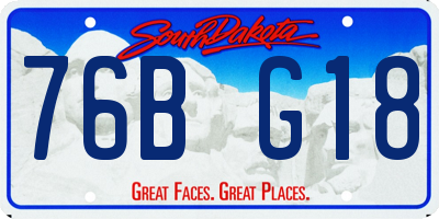 SD license plate 76BG18