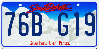 SD license plate 76BG19