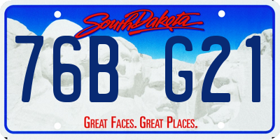SD license plate 76BG21