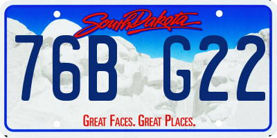 SD license plate 76BG22