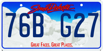 SD license plate 76BG27