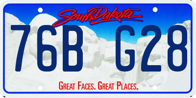 SD license plate 76BG28