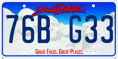 SD license plate 76BG33