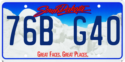 SD license plate 76BG40
