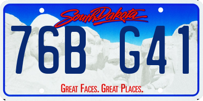 SD license plate 76BG41