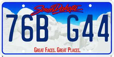 SD license plate 76BG44