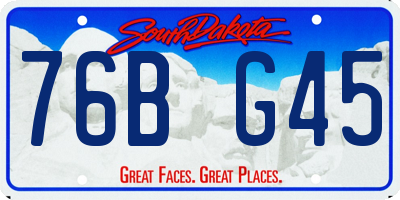 SD license plate 76BG45