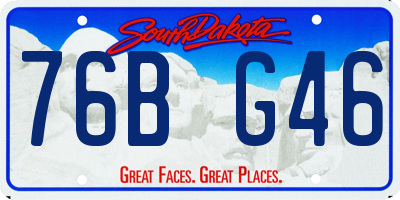 SD license plate 76BG46